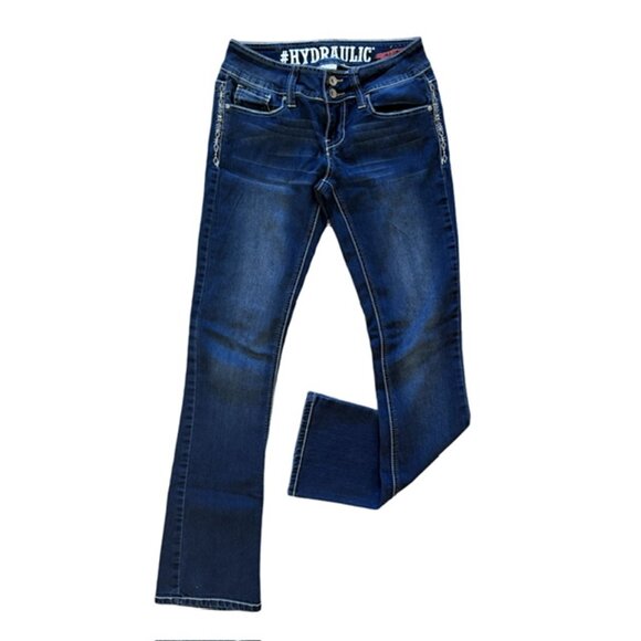HYDRAULIC✨ LOLA CURVY Low-Rise Bootcut Jeans 👖 Embroidered Bling Size 5/6 - Picture 2 of 16